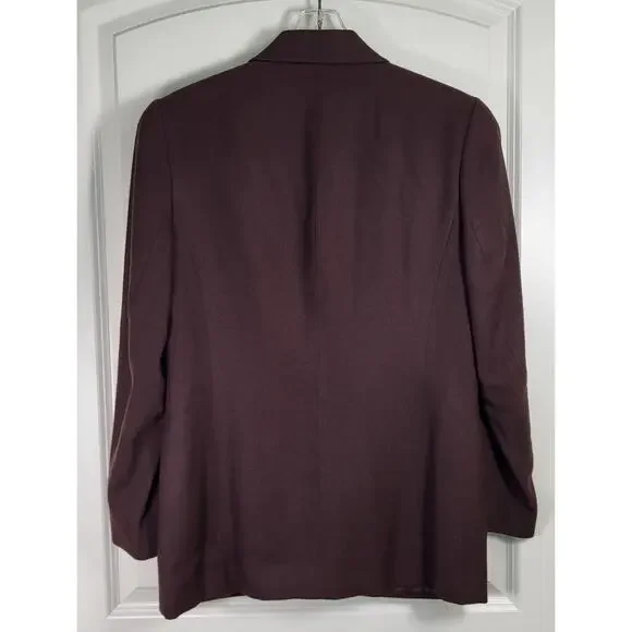 Vintage Talbots Brown 100% Wool Blazer and Short Skirt Suit Set – Size 8 - Picture 9 of 14